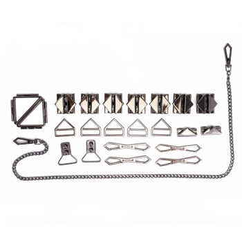 БДСМ-набір LOCKINK Bondage & Restraint Set, чорний, натуральна шкіра, фіксатори, маска, кляп