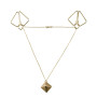 SX0844 Затискачі для сосків з важкою підвіскою LOCKINK Nipple Clamps with Heavy Pendant, золотисті