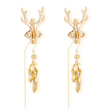 Затискачі для сосків LOCKINK SEVANDA Stag Adjustable Nipple Clamps, золотисті, зі знімними підвісками