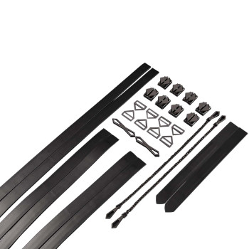 Набір для бондажу LOCKINK 8-Bondage-Straps Restraint Set, чорний 8 ременів з натуральної шкіри