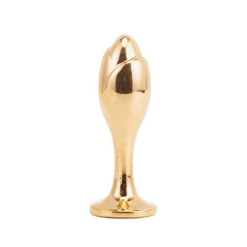 Металева анальна пробка з хутряним хвостом LOCKINK SEVANDA White Fox-Tail Anal Rose-shape Plug