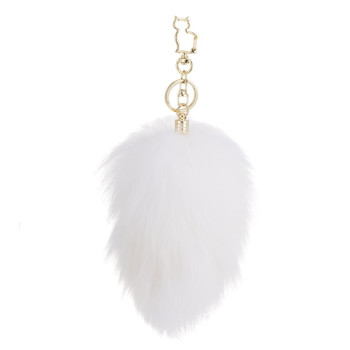 Металева анальна пробка — кролячий хвіст LOCKINK SEVANDA White Bunny-Tail Anal Rose-shape Plug