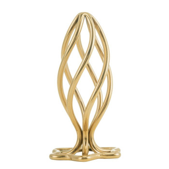 Металлическая анальная пробка LOCKINK SEVANDA Hollow Spiral Golden, S, золотистая, диаметр 2,6 см