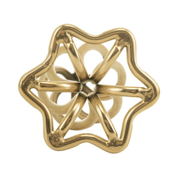 Металлическая анальная пробка LOCKINK SEVANDA Hollow Spiral Golden, L, золотистая, диаметр 3,9 см