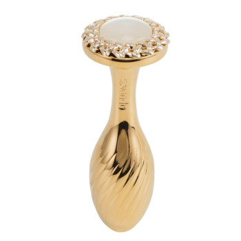 Металлическая анальная пробка LOCKINK SEVANDA Pearl Pear-shape Anal Plug, с искусственной жемчужиной
