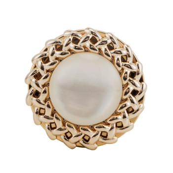 Металлическая анальная пробка LOCKINK SEVANDA Pearl Pear-shape Anal Plug, с искусственной жемчужиной