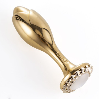 Металлическая анальная пробка LOCKINK SEVANDA Pearl Rose-shape Anal Plug, с искусственной жемчужиной