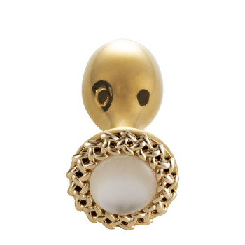 Металлическая анальная пробка LOCKINK SEVANDA Pearl Rose-shape Anal Plug, с искусственной жемчужиной