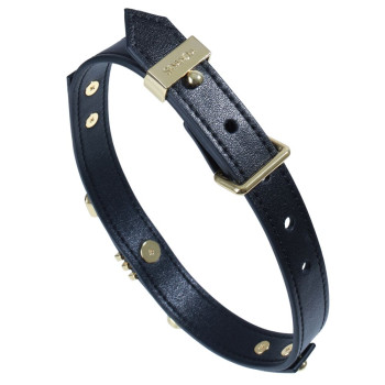 Нашийник LOCKINK Dark DIY Alphabet Collar, чорний, штучна шкіра, букви зі стразами