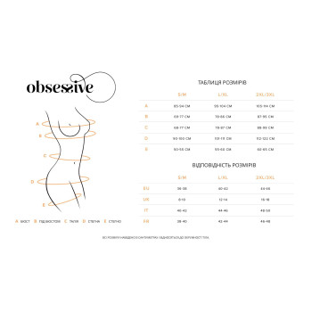 Бебі-дол Obsessive 838-BAB-3 babydoll & thong, L/XL, червоний, мереживний ліф, стрінги в комплекті