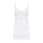 Сорочка Obsessive Amor Blanco underwire chemise & thong,L/XL, біла, мереживний ліф, стрінги в наборі