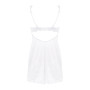 Сорочка Obsessive Amor Blanco underwire chemise & thong,L/XL, біла, мереживний ліф, стрінги в наборі
