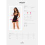 Сорочка Obsessive Bellastia chemise & thong, XL/2XL, непрозора, фігурне декольте, стрінги в наборі