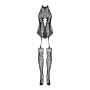 Бодістокінг Obsessive Bodystocking F240, S/M/L, чорний, мереживний малюнок, імітація боді з панчохами