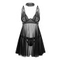 Бебі-дол Obsessive Donarella babydoll & thong, M/L, мереживний ліф, чокер та стрінги в комплекті