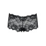Трусики-шортики Obsessive Idillia shorties, L/XL, чорні, мереживні, з низькою посадкою