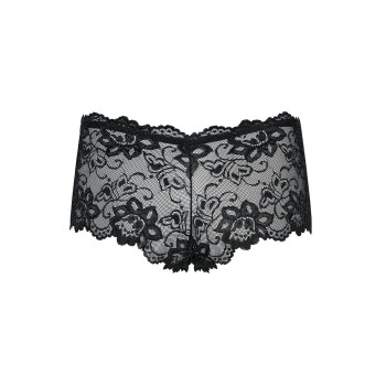 Трусики-шортики Obsessive Idillia shorties, L/XL, чорні, мереживні, з низькою посадкою