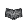 Трусики-шортики Obsessive Idillia shorties, L/XL, чорні, мереживні, з низькою посадкою
