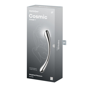 Металлический дилдо Satisfyer Cosmic Crest 1, двусторонний, можно нагревать и охлаждать