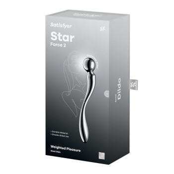 Металлический дилдо Satisfyer Star Force 2, двусторонний, можно нагревать и охлаждать