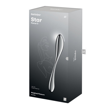 Металлический дилдо Satisfyer Star Force 3, двусторонний, можно нагревать и охлаждать, очень тяжелый