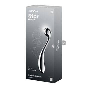 Металлический дилдо Satisfyer Star Force 4, двусторонний, можно нагревать и охлаждать, очень тяжелый