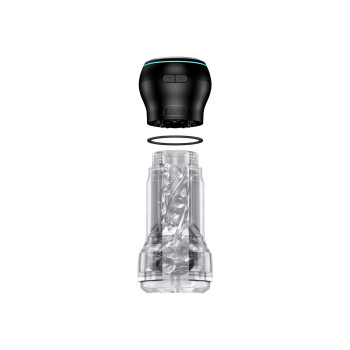 Мастурбатор Kiiroo Feel Pocket Crystal зі всмоктувальною інтерактивною насадкою PowerBlow Combo Set