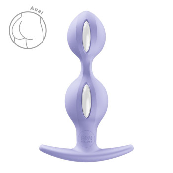 Анальні кульки Fun Factory B BALLS DUO Purple, ефект вібрації, діаметр 3,2 та 3,6 см