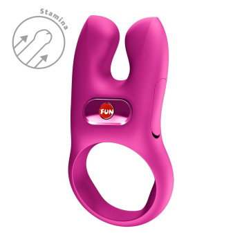 Ерекційне віброкільце з подвійною стимуляцією клітора Fun Factory NŌS CLASSIC Magenta, 2 мотори