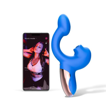 Смарт-вібратор Magic Motion Ponder Blue, подвійна стимуляція, віброяйце+язичок для клітора