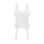 Корсет Obsessive Arrowel White corset S/M, з підв’язками для панчіх