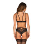 Комплект Obsessive Allastia 2-pcs set black S/M, регульовані бретелі, багаторівнева застібка