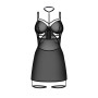 Бебі-дол Obsessive Arrowel Black chemise S/M, з декоративним чокером та гартерами