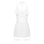 Бебі-дол Obsessive Arrowel White chemise S/M, з декоративним чокером та гартерами