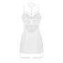 Бебі-дол Obsessive Arrowel White chemise 2XL/3XL, з декоративним чокером та гартерами