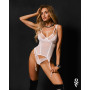 Трусики-стрінги з мереживом Obsessive Arrowel White crotchless thong 2XL/3XL
