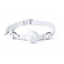 Кляп силиконовый Feral Feelings Silicon Ball Gag White/White, белый ремень, белый шарик