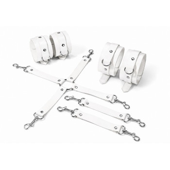 Набор для БДСМ Feral Feelings BDSM Kit 3 White, наручники, поножи, крестовина