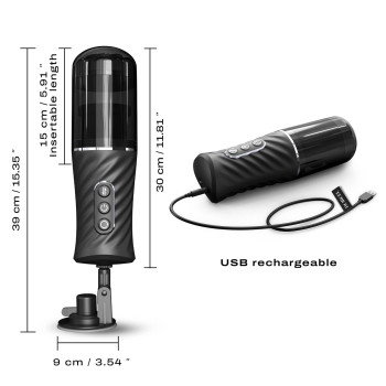 Автоматический мастурбатор Dorcel THRUST BLOW PRO, имитация фрикций+вращение, по 10 режимов, присоска