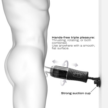 Автоматический мастурбатор Dorcel THRUST BLOW PRO, имитация фрикций+вращение, по 10 режимов, присоска