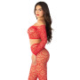 Комплект топ и леггинсы Leg Avenue Off The Shoulder, One Size, Red, длинный рукав