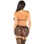 Блестящий комплект бра и юбка с чулками Leg Avenue One Size, Black