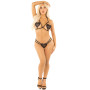Комплект с жемчужной нитью Leg Avenue Open Cup Bra and Pearl String One Size, Black