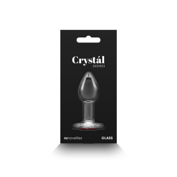 Стеклянная анальная пробка NS Novelties Crystal - Desires - Red Heart - Small