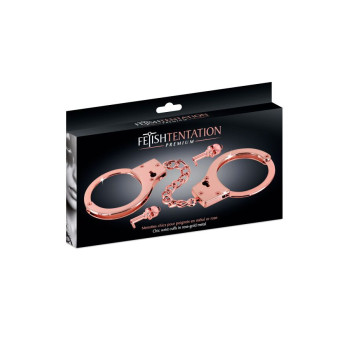 Металлические наручники Fetish Tentation Premium Chick wrist cuffs in rose-gold metal, розовое золото