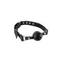 Воздухопроницаемый кляп Fetish Tentation Premium Leather gag with stiff ball, кожаный ремешок