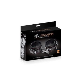 Наручники Fetish Tentation Premium Patent Leather Handcuffs, съемная цепочка