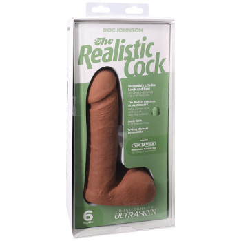 Фаллоимитатор Doc Johnson The Realistic Cock ULTRASKYN - 6 Inch with Balls Caramel