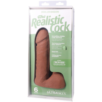 Фаллоимитатор Doc Johnson The Realistic Cock ULTRASKYN - 6 Inch with Balls Caramel