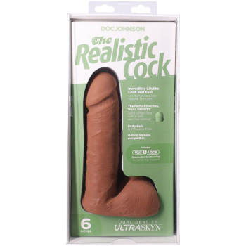 Фаллоимитатор Doc Johnson The Realistic Cock ULTRASKYN - 6 Inch with Balls Caramel